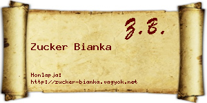 Zucker Bianka névjegykártya